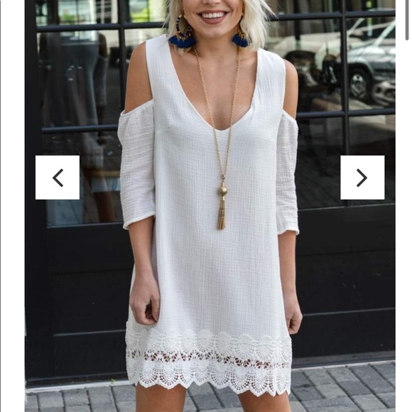 Jack by BB Dakota Dresses & Skirts - Jack by BB Dakota | White Cold Shoulder Dress